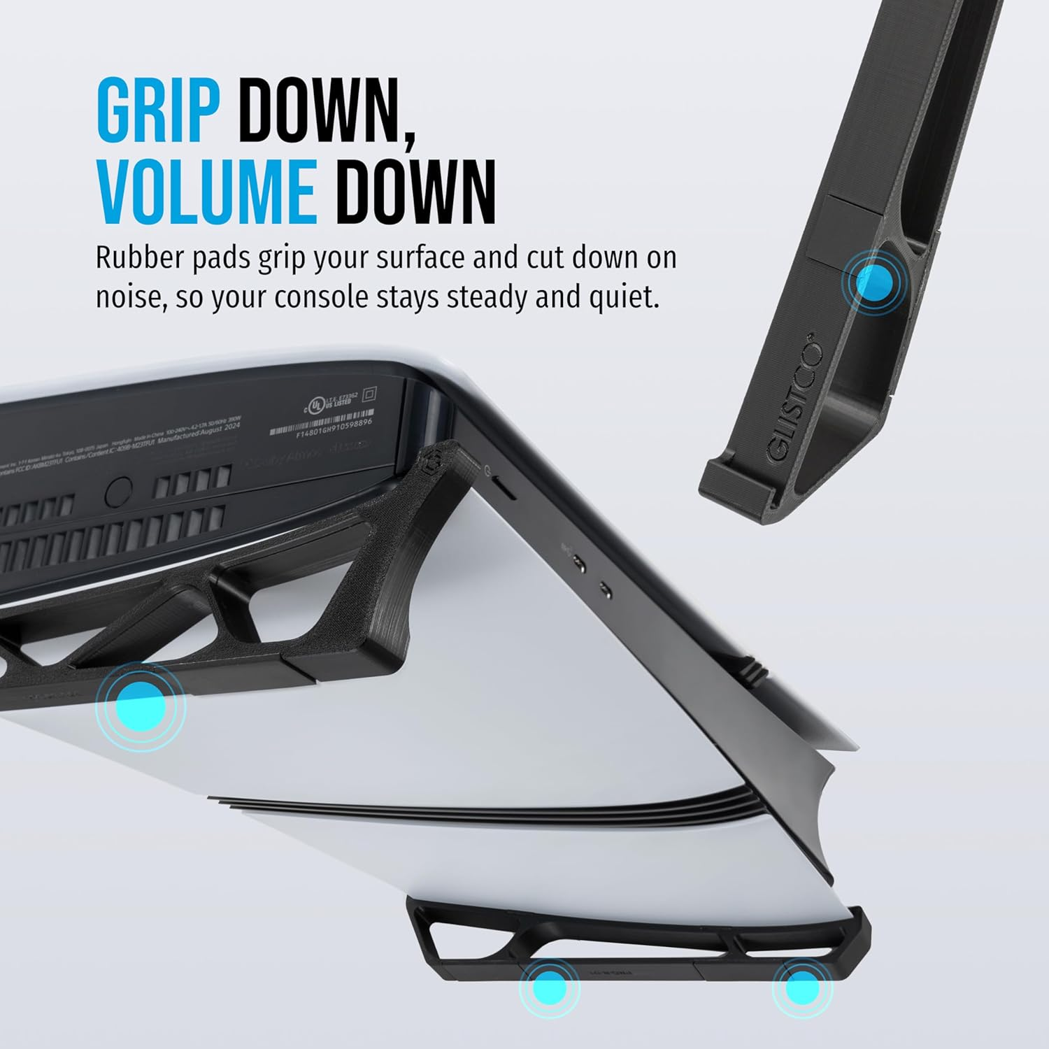 Glistco Skates - Horizontal Stand for PS5 Pro Compatible with Disc & Digital Edition (Black) image number 3