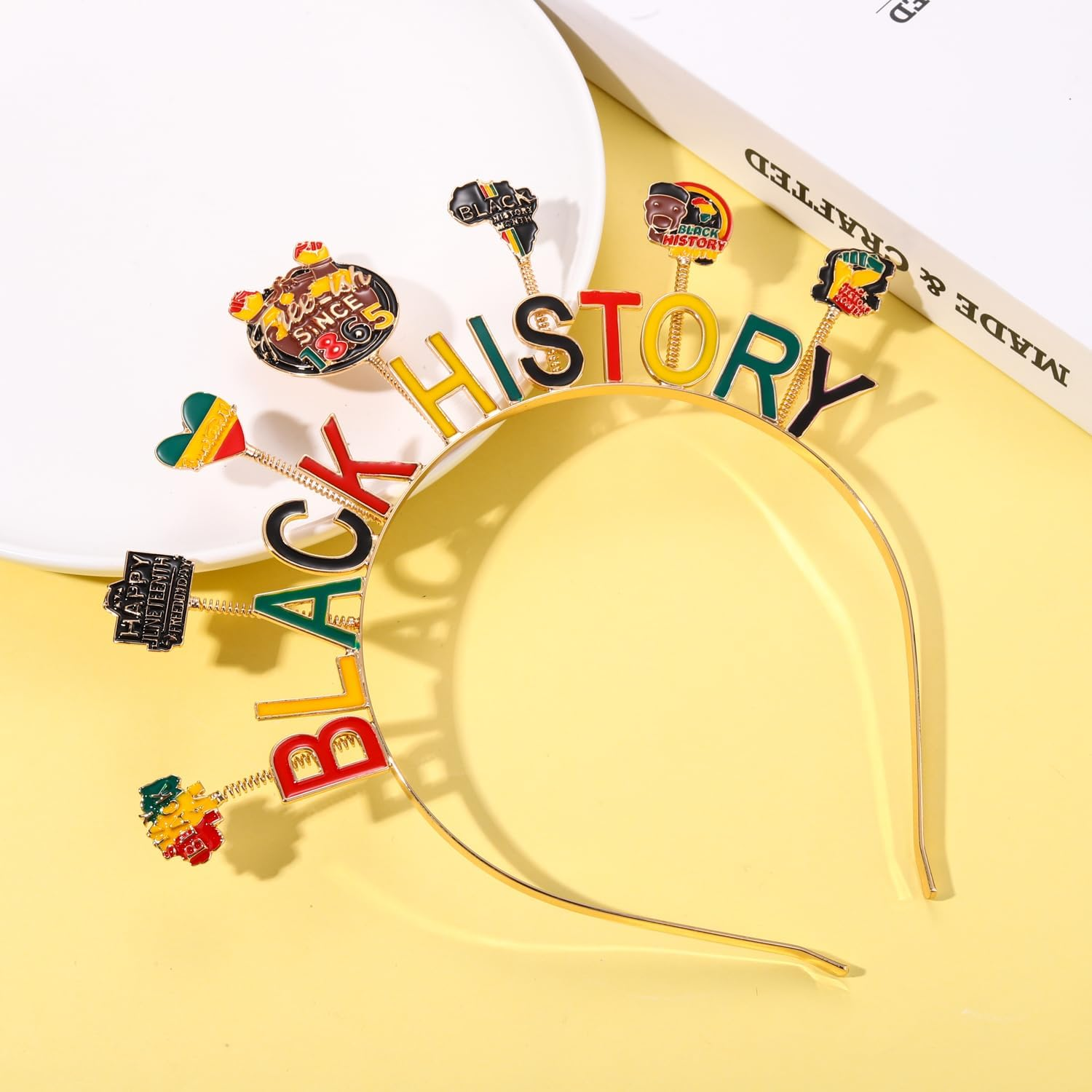 PHALIN African Headbands for Women Black History Juneteenth Headband Ethnic African Women Flag Independence Day Accessory image number 6