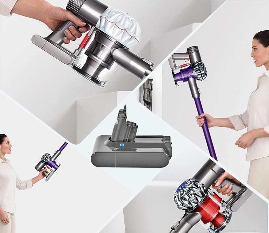V6 Battery Replacement Compatible with Dyson V6 DC58 DC59 DC61 DC62 DC72 DC74 Absolute Animal Motorhead Slim SV03 SV04 SV05 SV06 SV07 SV09 Cordless Handheld Vacuum, 21.6V 4000Mah Lithium Battery image number 5