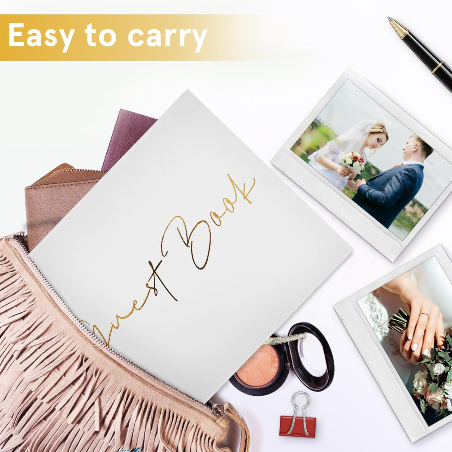 Guest Book for Weddings Birthdays Gatherings Sturdy Foil-Enhanced Photo Album for Cherished Memories Friends Family image number 6