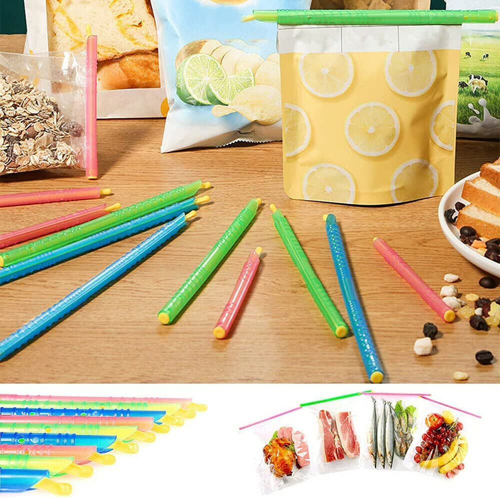 24Pcs Kitchen Sealing Sticks Reusable Clips Bag Sealer Lock Rod Bags Sealer image number 5