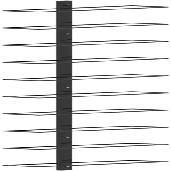 Vidaxl 2Pcs Wall-Mounted Powder-Coated Metal Wine Racks in Black, Holds up to 20 Bottles image number 1