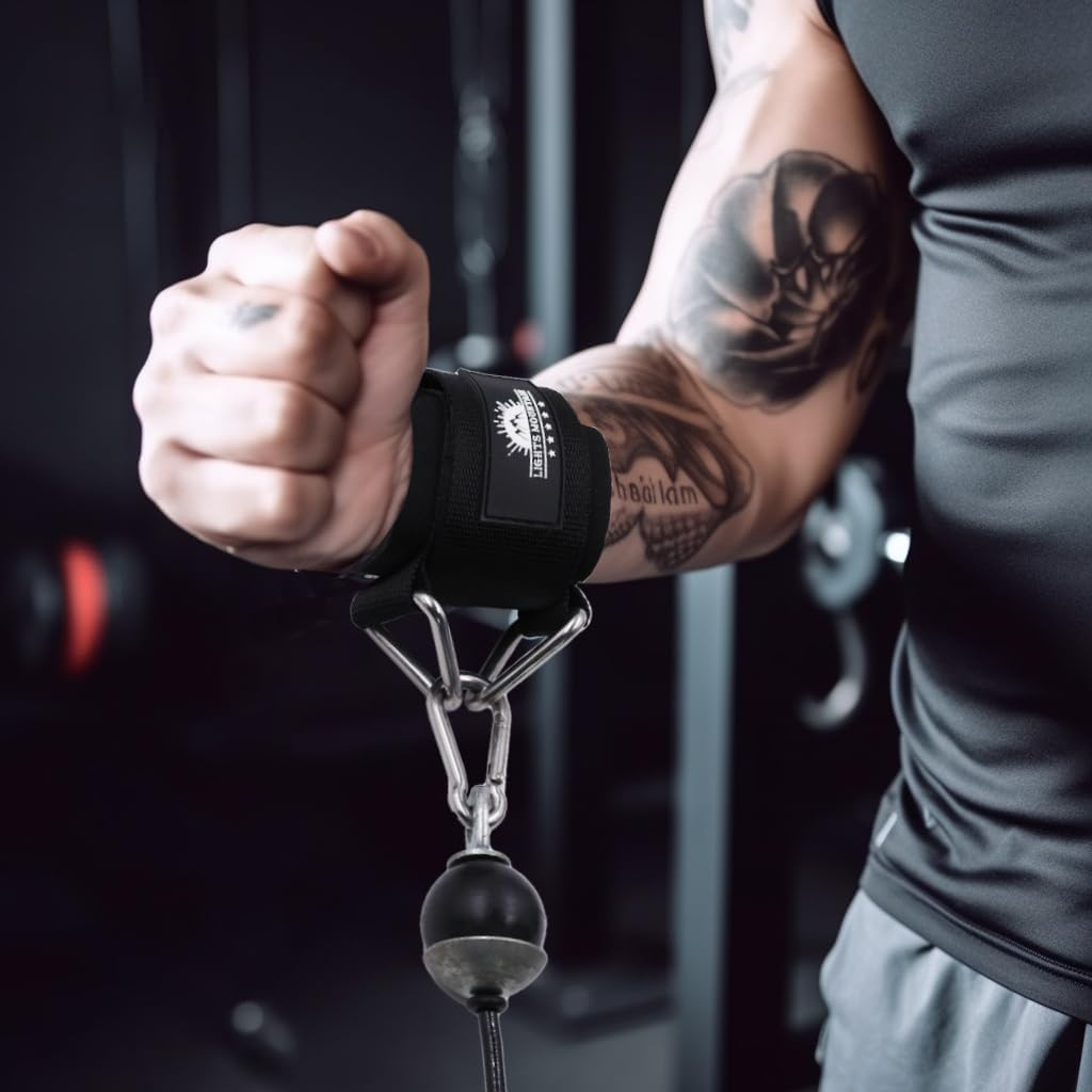 Lights Mountain Adjustable Wrist Cuffs Neoprene Padded Straps for Cable Machines Strength Training Equipment image number 2