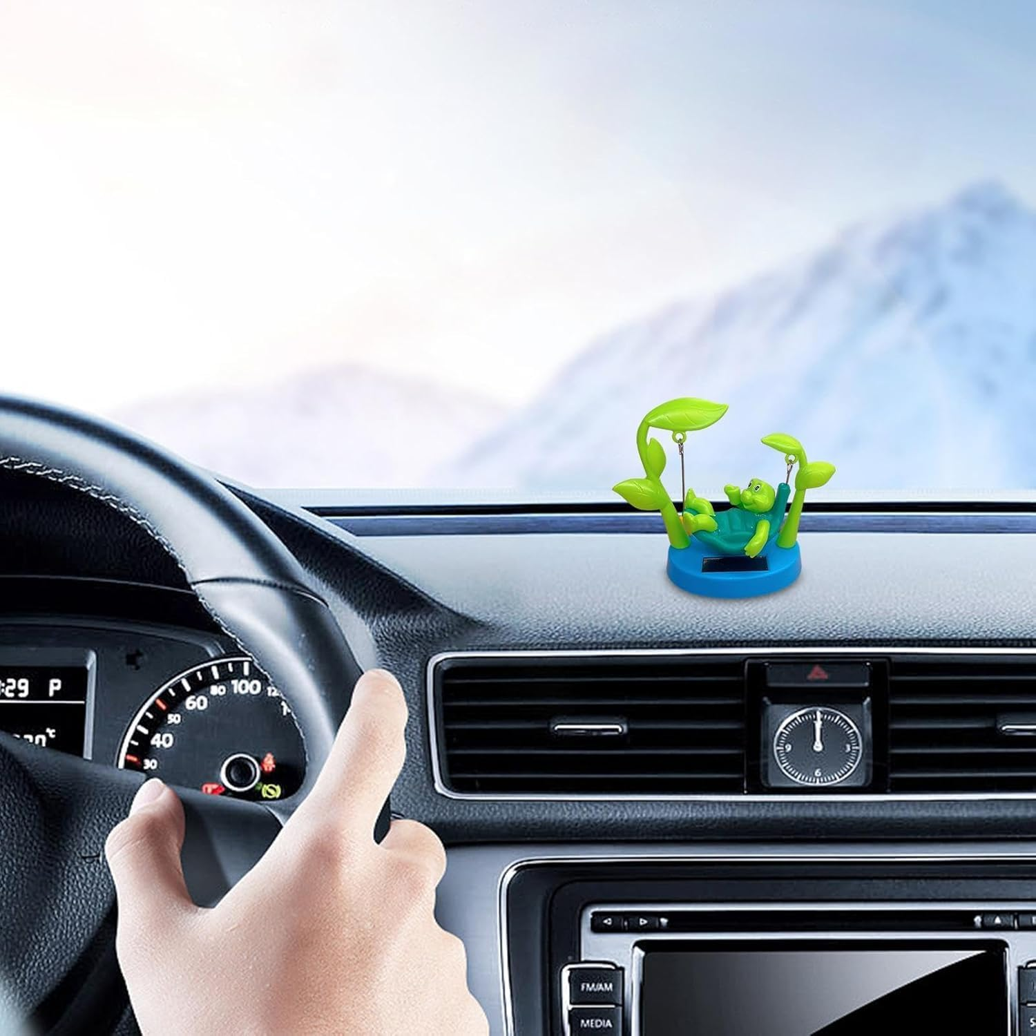 WADY Solar Powered Dancing Toys Solar Swinging Turtle, Cartoon Turtle Decor, Tortoise Figurines Car Cute Car Accessories Funny Turtle Dashboard Turtle Dashboard Decorations (Green) image number 1