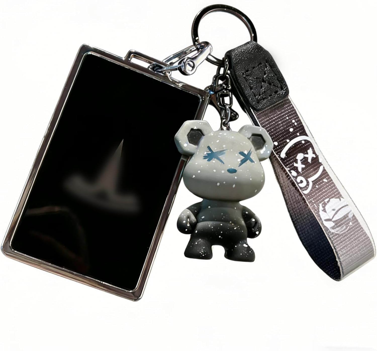 For Tesla Key Card Holder TPU Car Key Fob Cover Protector Case with Bear Pendant for Model 3/Y/S/X Accessories image number 4