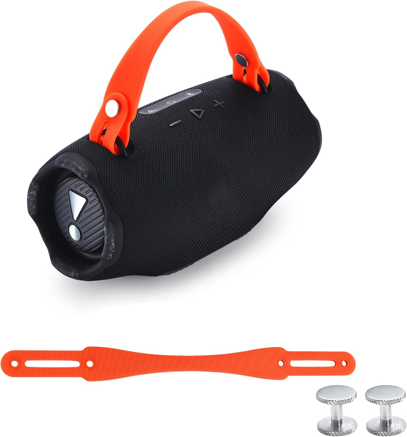 Silicone Hand Strap for JBL Xtreme 4/3/2 Speaker, Portable Carrying Strap with Aluminium Screws Anti-Slip and Skin-Friendly(Orange)