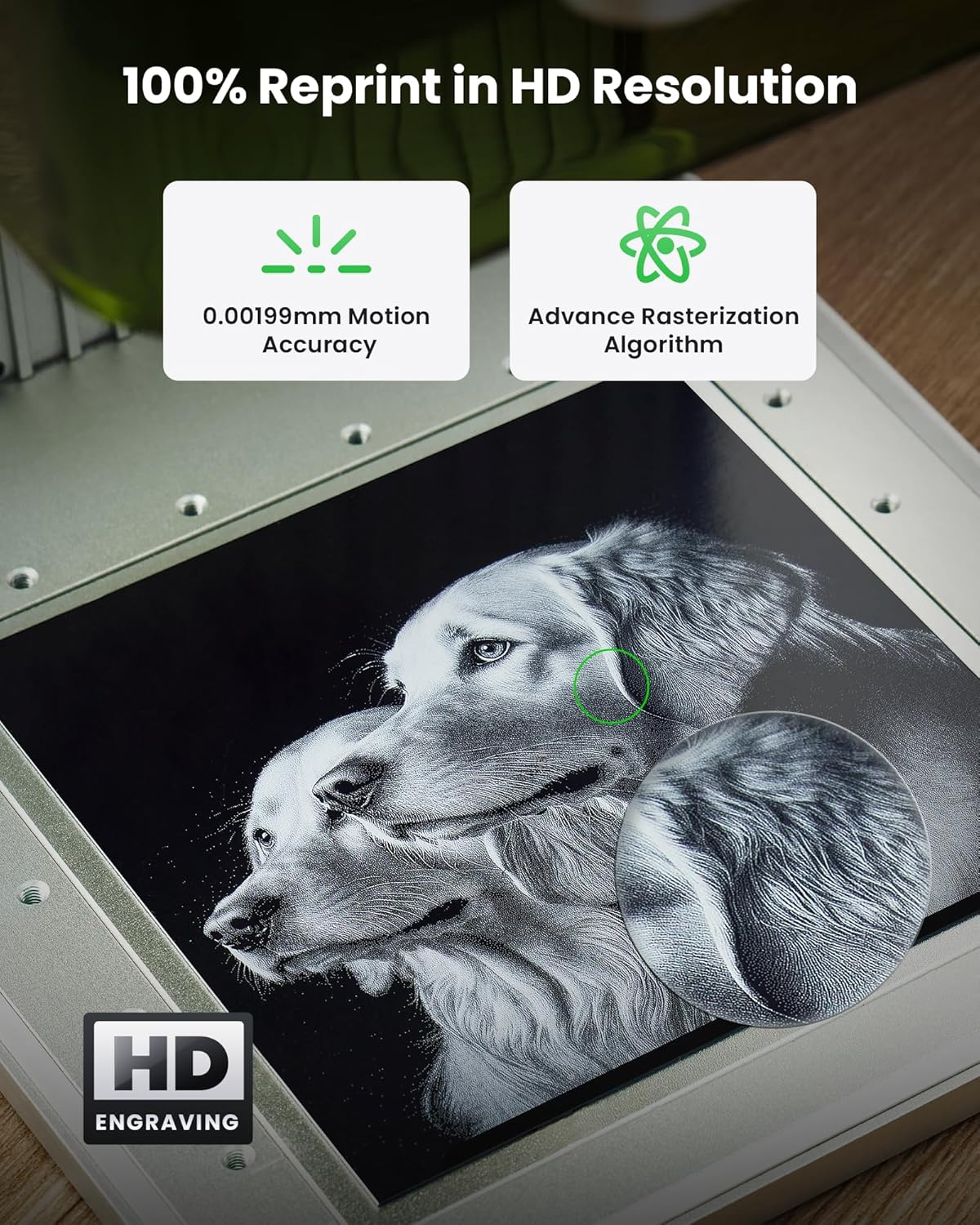 Xtool F1 2-In-1 Dual Laser Engraver, Lightning Speed Portable Laser Engraving Machine, Ultra HD Fiber Laser Engraver for Jewelry, Metal, Wood, Leather (AU PLUG) image number 5