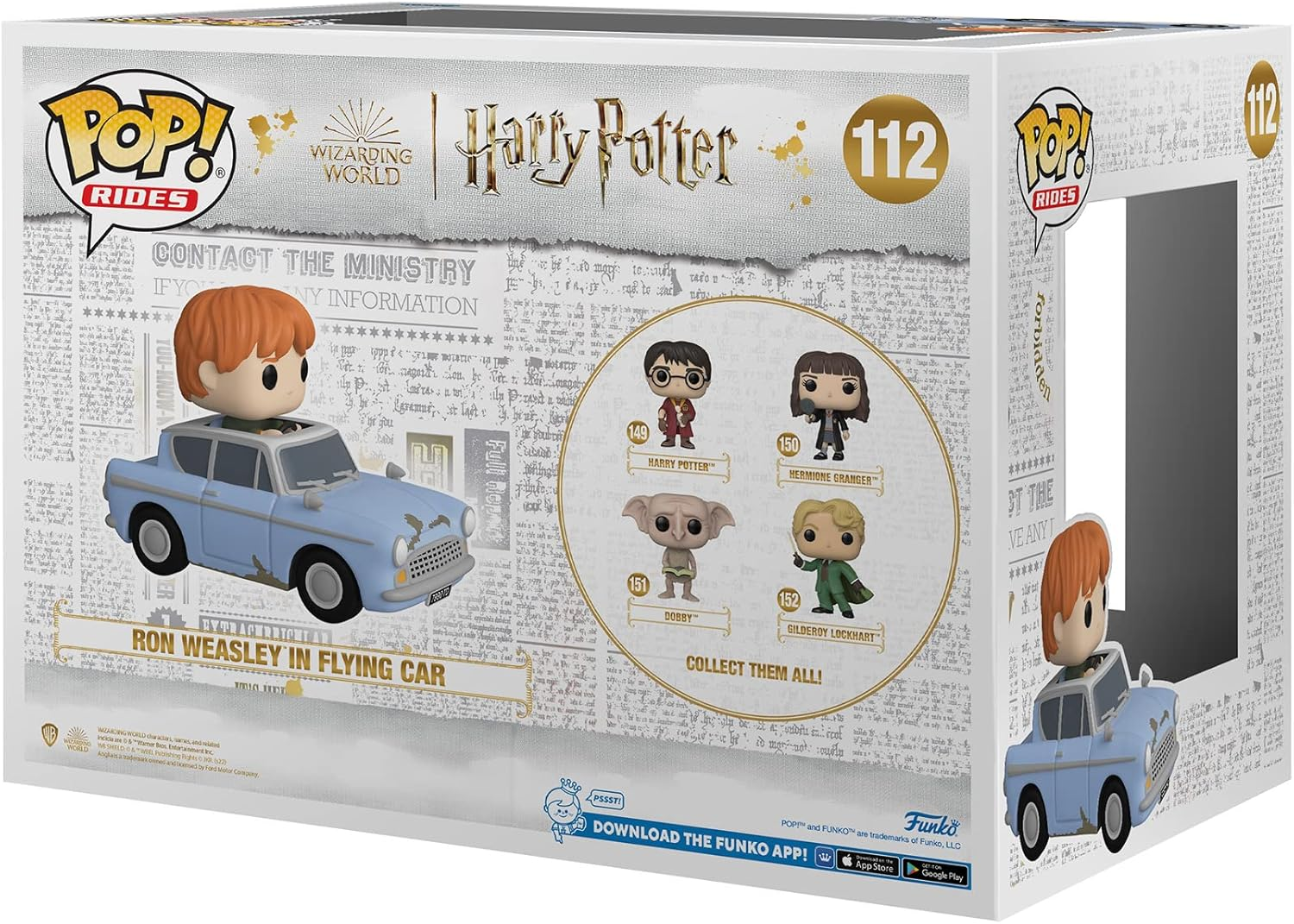 Funko Pop! Harry Potter - Ron with Car Cos 20Th Ride Vinyl Figure, 4.46-Inch Size