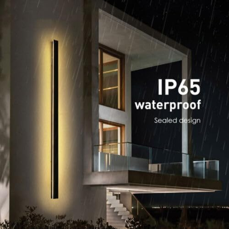OWEITE 80CM Long Outdoor Modern IP65 Warm White Lamp 220V LED Wall Mount Black Light (19W 80CM Type B) image number 6