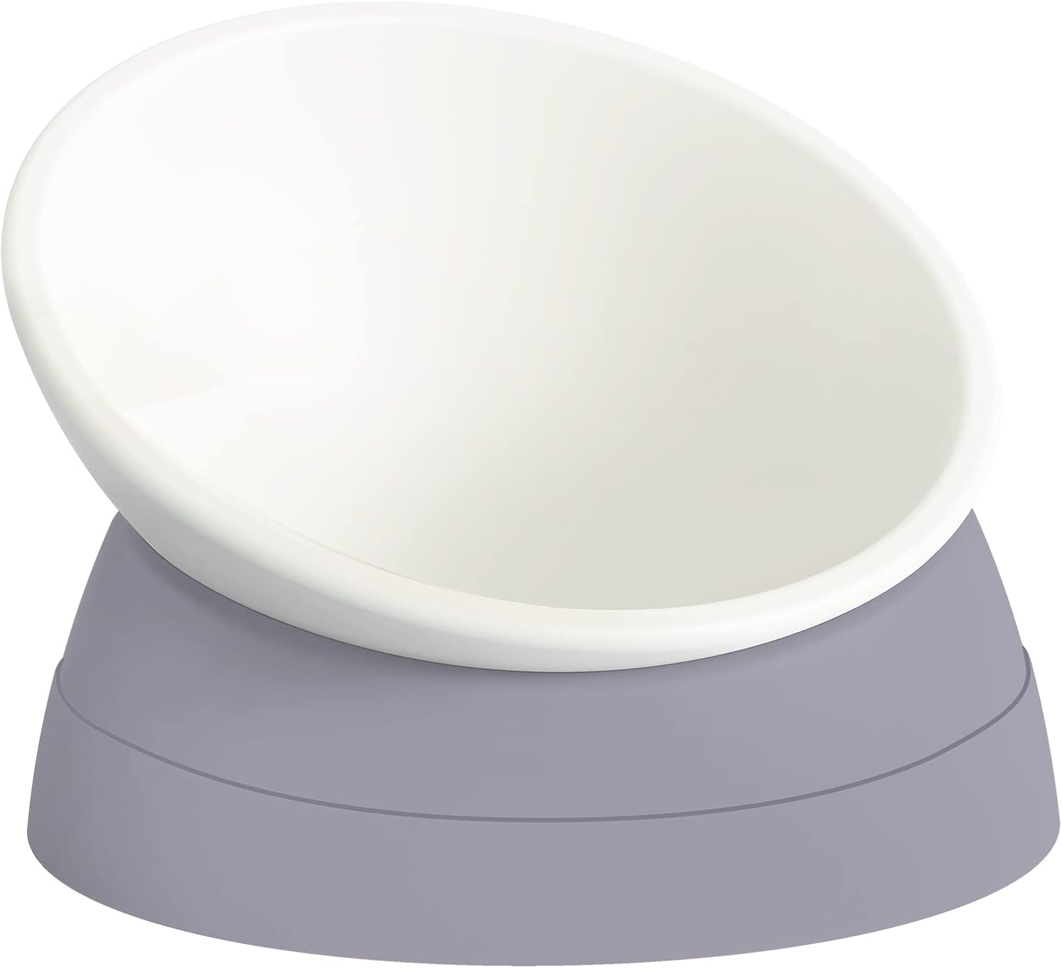 Hi, Ravitat Cat Bowls Elevated Cat Food Bowl Adjustable Cat Dish Anti-Slip and Anti-Noise Raised Cat Bowl Protecting Pet&rsquo;S Spine Thickened Plastic Bowl Suitable for Indoor Cats, 17 Oz - Light Blue  Pink  Black  Grey image number 3