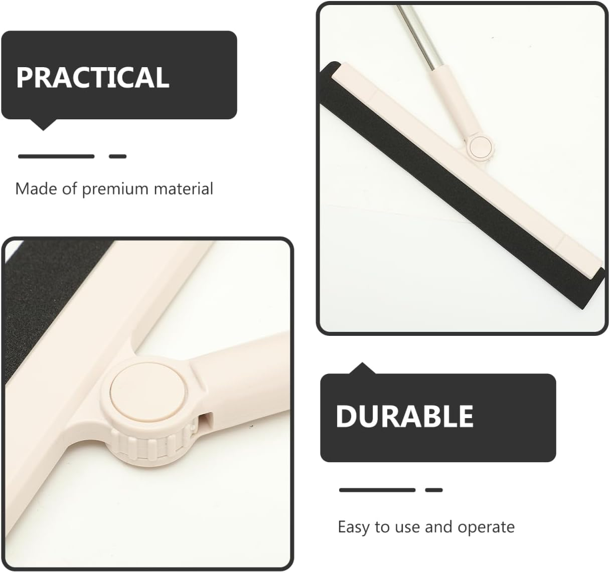 ULTECHNOVO Floor Squeegee 106 CM, Metal Long Handle, Shower Squeegee for Washing Drying Bathroom Remove Dog Hair Windows Scraper image number 5