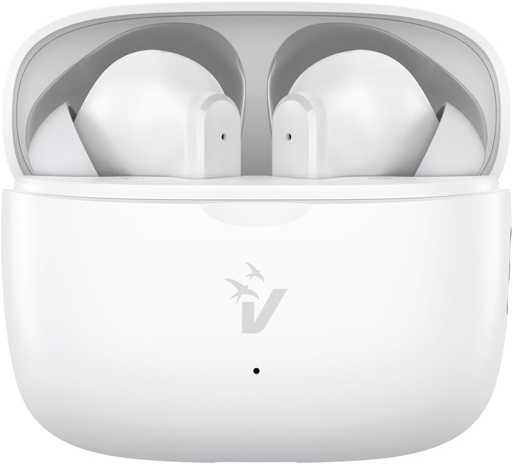 Vultech Pop EP-40WH Wireless In-Ear Headphones, Bluetooth 5.3, USB-C, ANC Active Noise Cancellation, Touch Control, IPX5, Microphone for Smartphones Samsung, Iphone, Xiaomi, Huawei - White image number 1