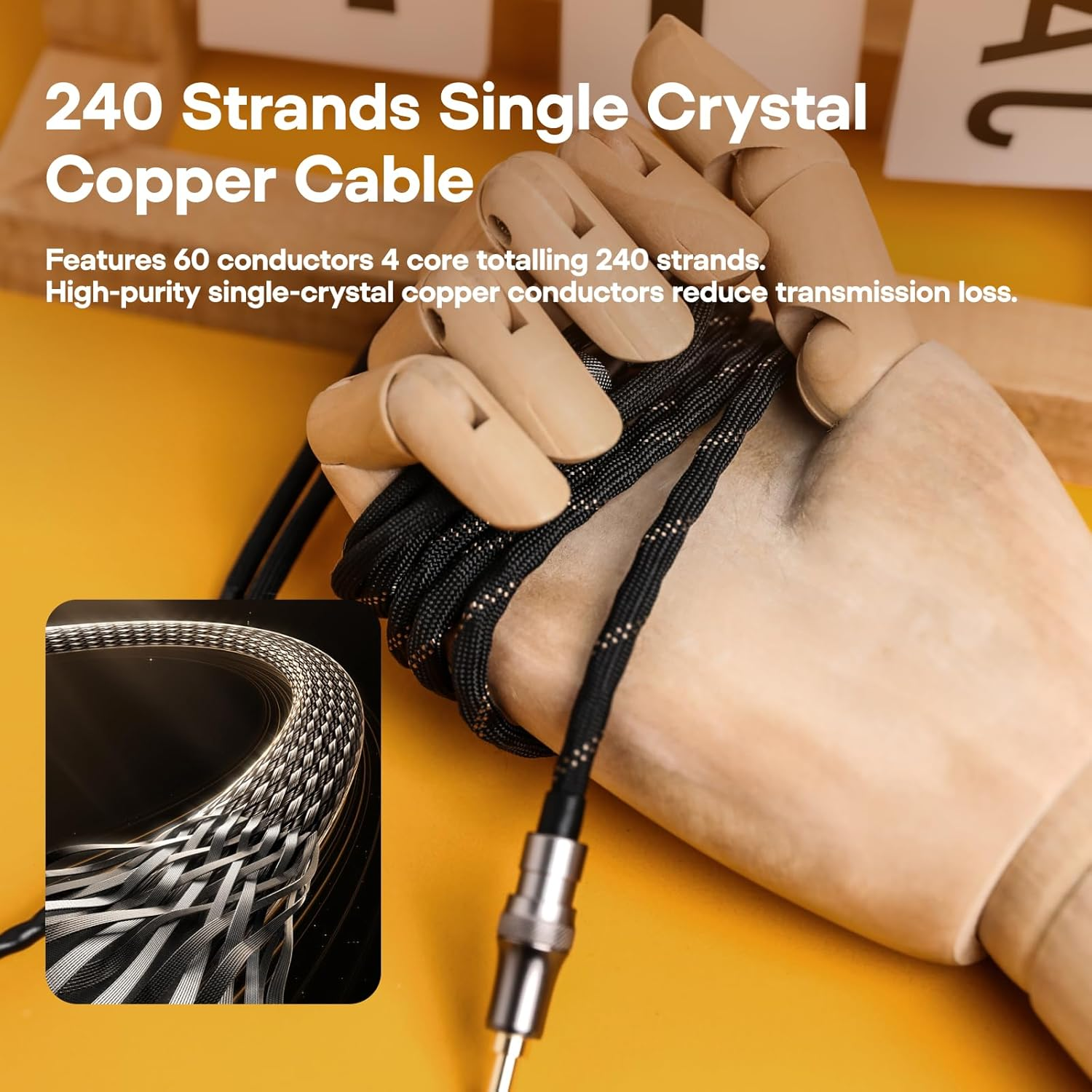 Linsoul DUNU Lyre Mini 24AWG 240-Strand High-Purity OCC Upgraded Hifi Audio Earphone Cable with Q-Lock Mini Plug System for Audiophile Musician (MMCX) image number 4