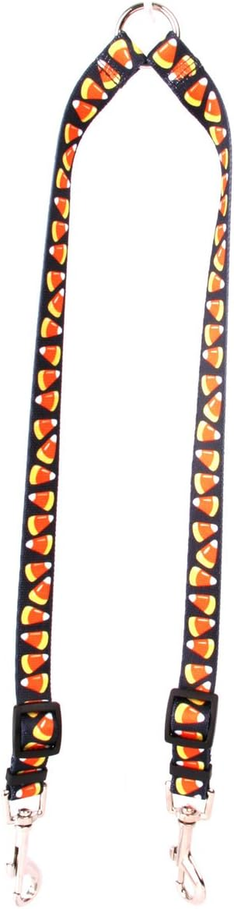 Yellow Dog Design Candy Corn Coupler Dog Leash 1" Wide and 12 to 20" Long, Large