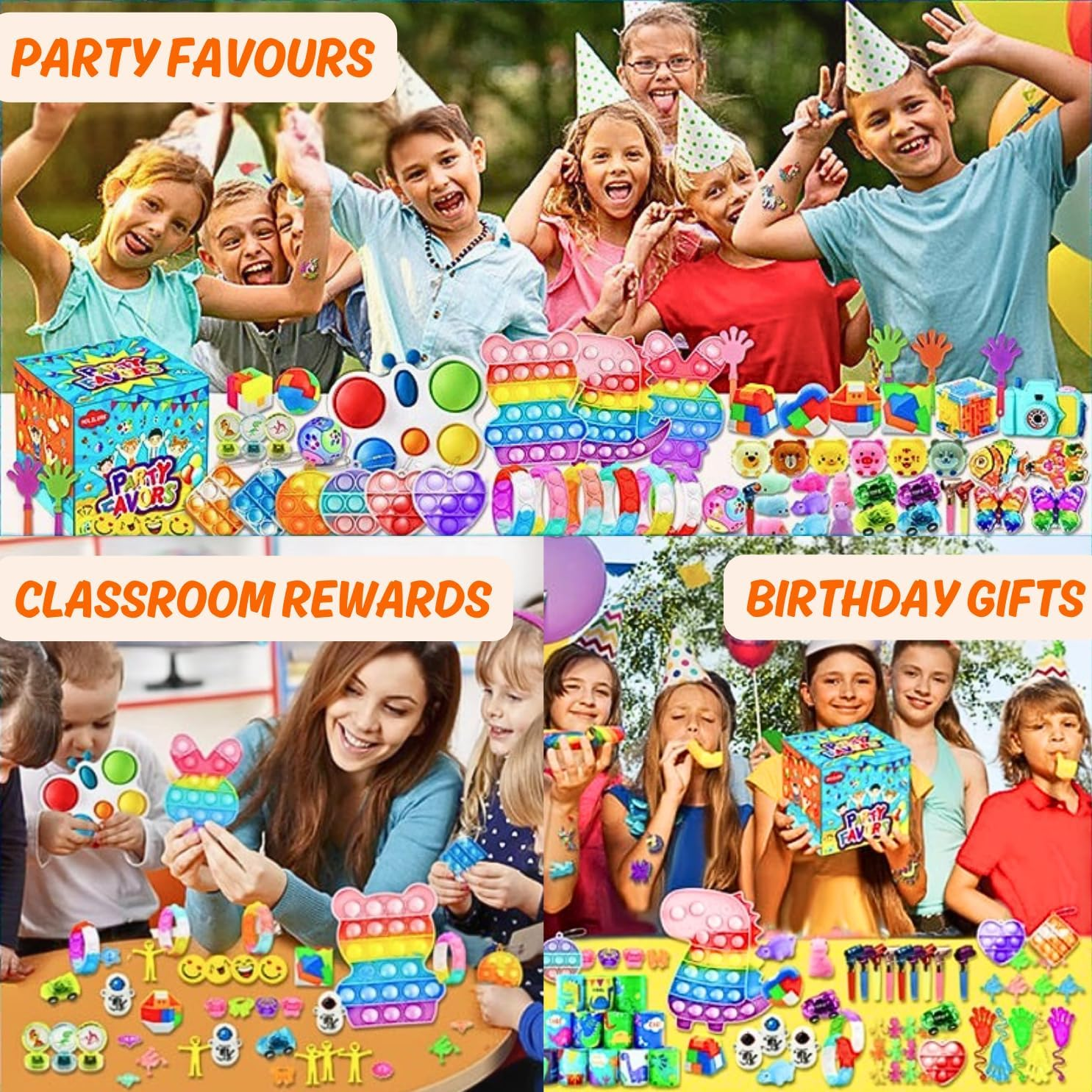 206Pcs Party Favours for Kids - Birthday Goodie Bag Fillers, Lolly Bag Fillers, Bulk Toys for Treasure Box, Pinata & Classroom Prize, Small Fidget Toys, Toys for Students Rewards, Carnival Prizes image number 5