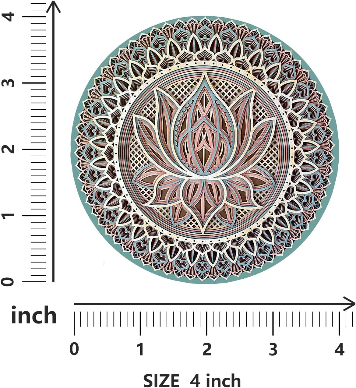 Mandala Coasters for Drinks,Doawbang Absorbent Ceramic Stone Coasters Set of 4 Cork Base Marble Art Cups Table Mats for Home Decor (Green) image number 3