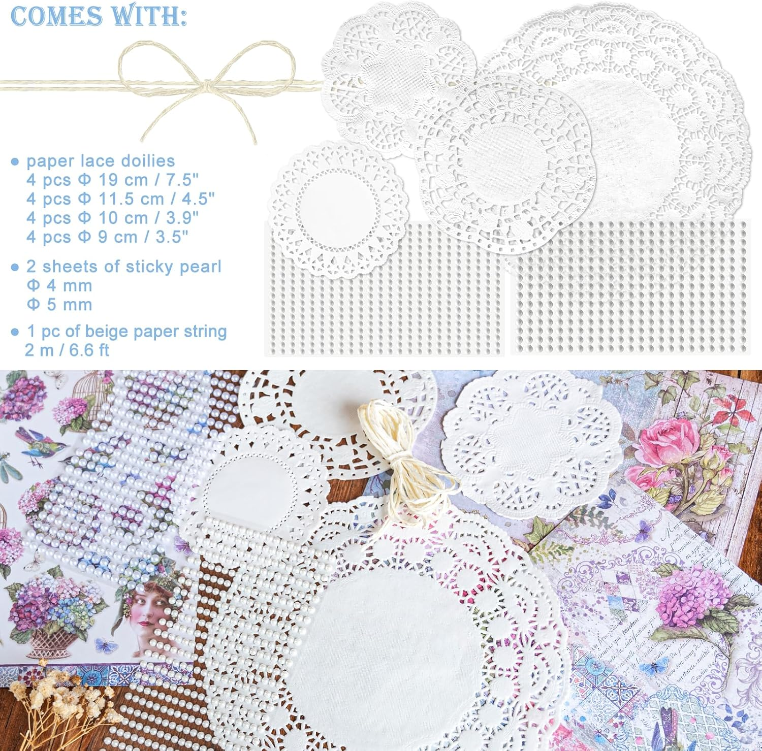 Vintage Pattern Paper Scrapbooking Paper Decorative Paper Decoupage Paper Single-Sided Various Designs No Repeat for Card Making Art and Craft Collage Gift Wrapping DIY Scrapbooking Diary (Spring) image number 5