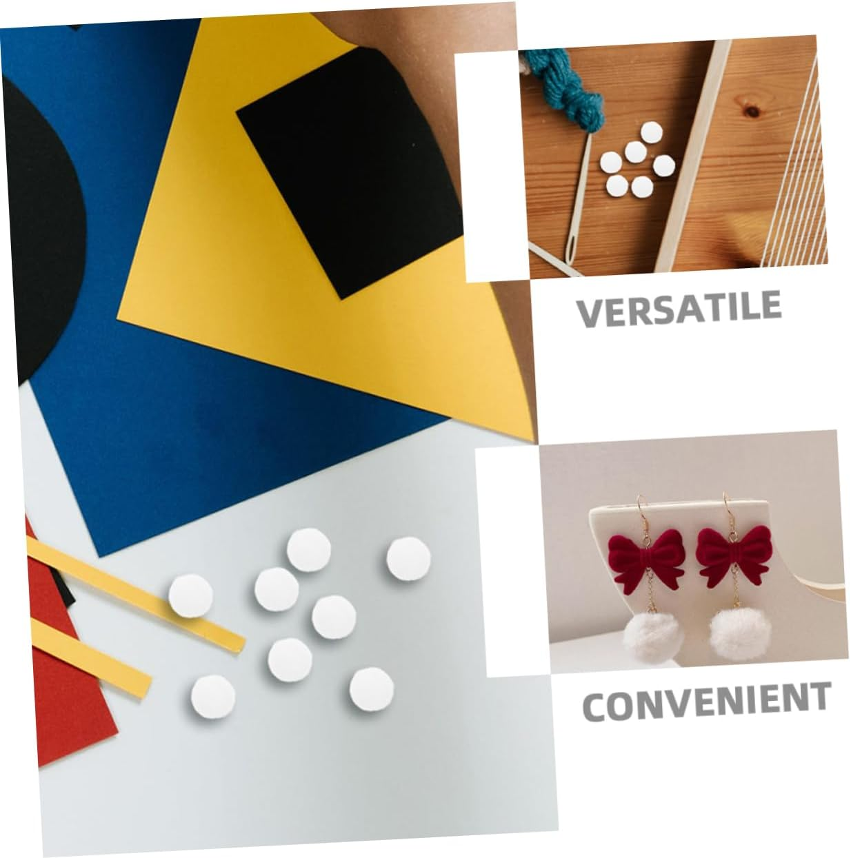 SHINEOFI 200Pcs White Small Polyester Pom Pom Balls 12Mm Soft Elastic for DIY Crafts School Projects Christmas Garlands and Decorative Accessories image number 1