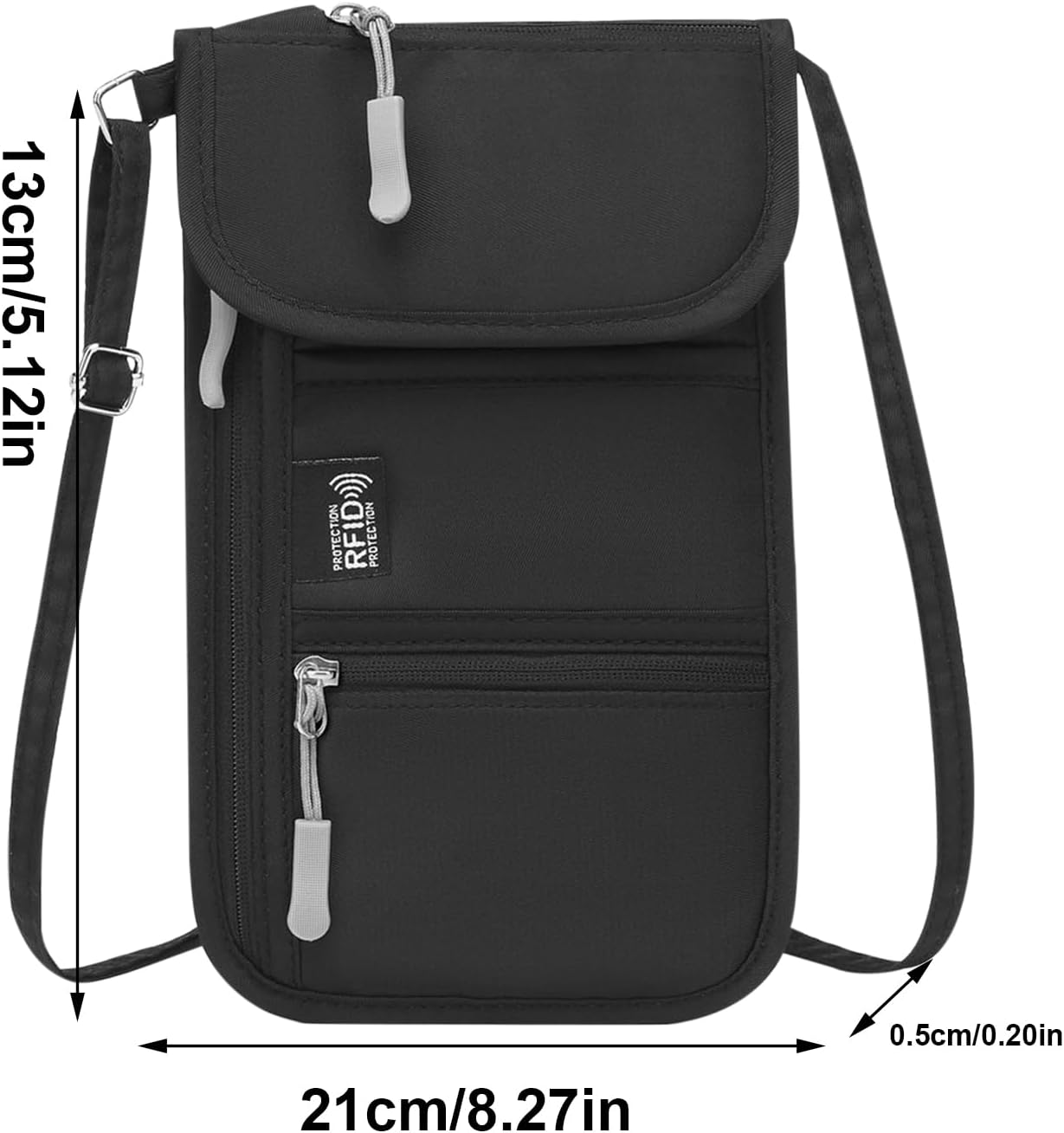 Travel Passport Holder, Passport Wallet &ndash; Anti-Theft Document Holder with Mobile Phone Holder Cards for Travel, Sport, Beach, Pool, Business Daily image number 2