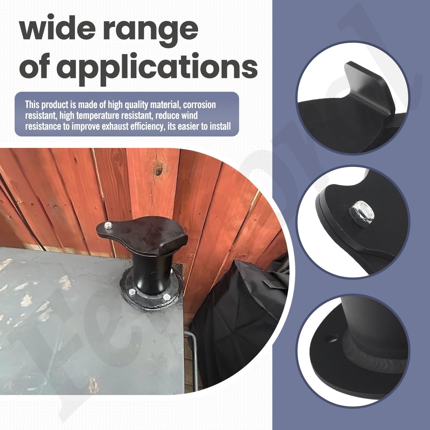 2" Teardrop Flanged Vent Damper,Compatible with UDS Ugly Drum Smoker Lid Exhaust,For UDS 55 Gallon Ugly Drum Smokers image number 6