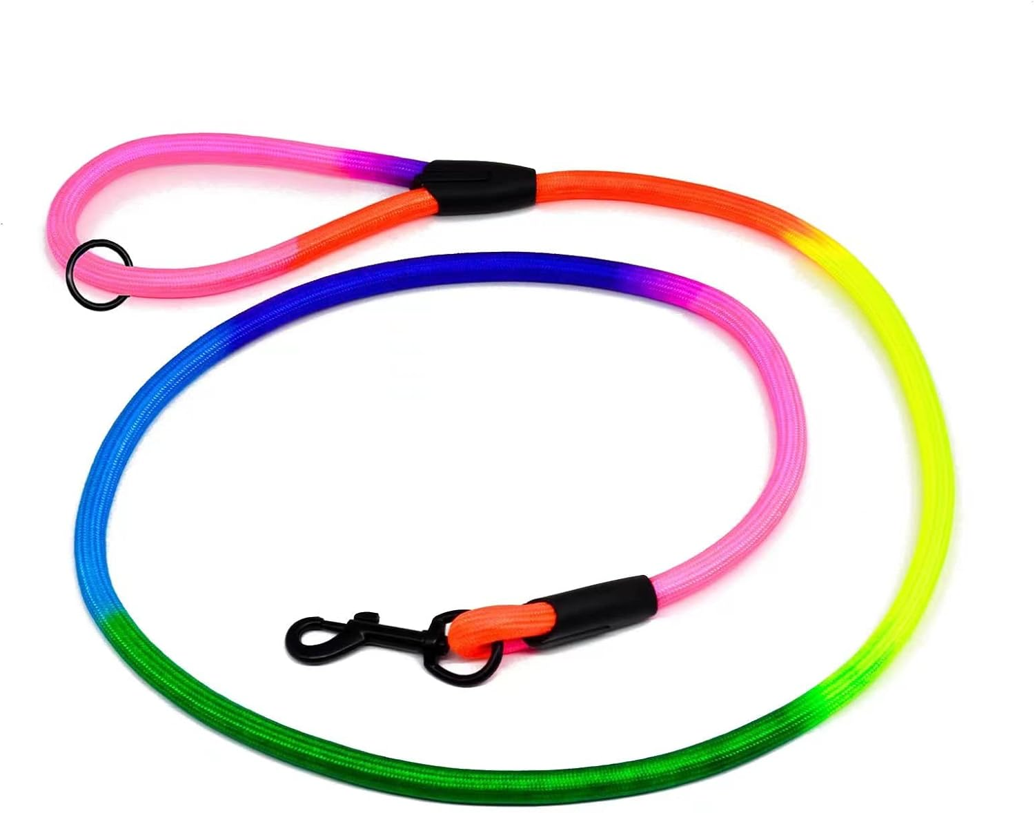 JOPOY Hands Free Dog Leash 9.8Ft Rope Crossbody Dog Leash Reflective for Large Medium Small Dogs Walking, Jogging and Running，Dog Training Leash (Rainbow, 9.8Ft)