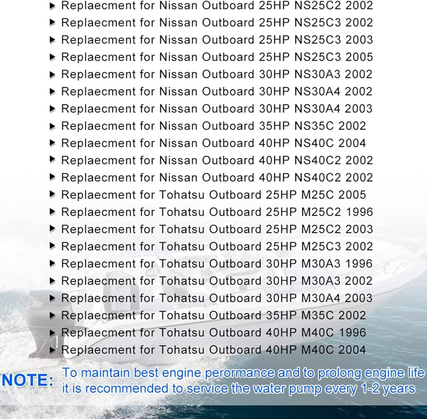 Gtion 853792A07 361-87322-0 Water Pump Repair Kit Compatible with Mercury Tohatsu 361873220M, for Tohatsu 25HP 30HP 2-Stroke 361873220 image number 1