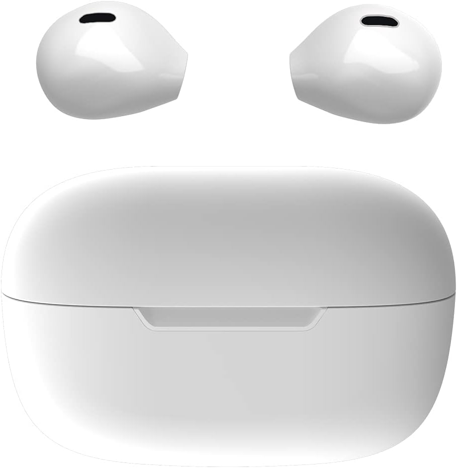 Eleror Mini Wireless Bluetooth Earbuds Invisible Earpiece Small Ear Buds Semi In-Ear Headphone for Work, Walk, Handsfree, Sleep on Side (White) image number 3