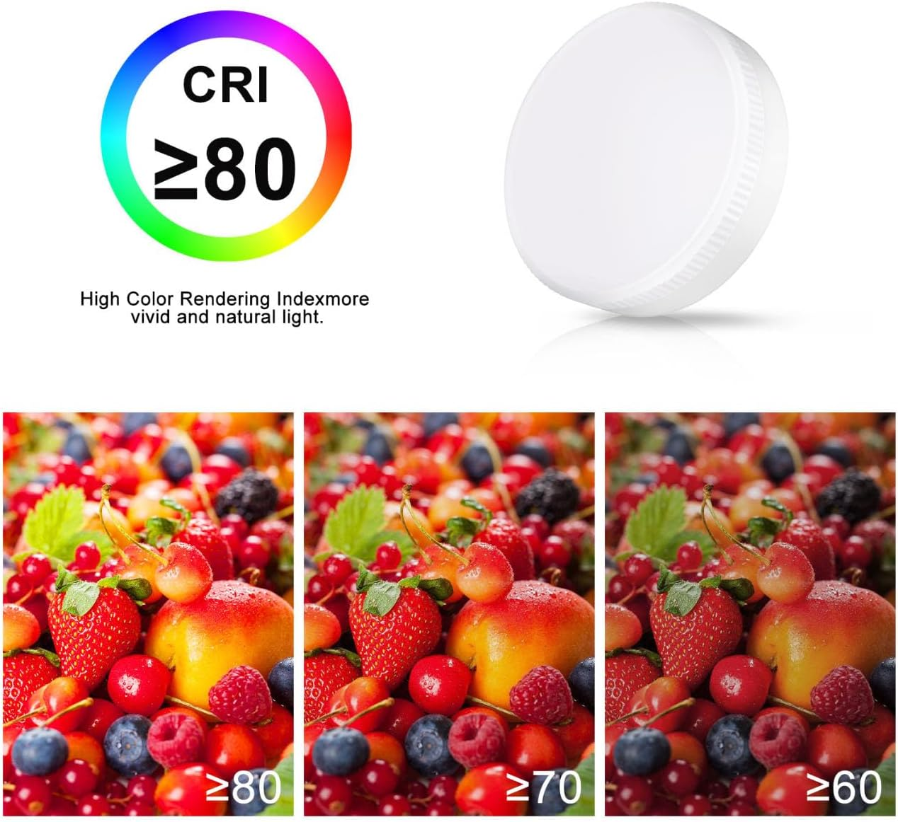 EXTRASTAR GX53 9W 3000K LED Bulb, Replaces 61W Halogen Lamp, GX53 LED Recessed Spotlight for Cabinet Lighting, 120&deg;, 820LM, AC 220V, Non-Dimmable, Cool White, Pack of 4 - Warm White 3000K image number 4