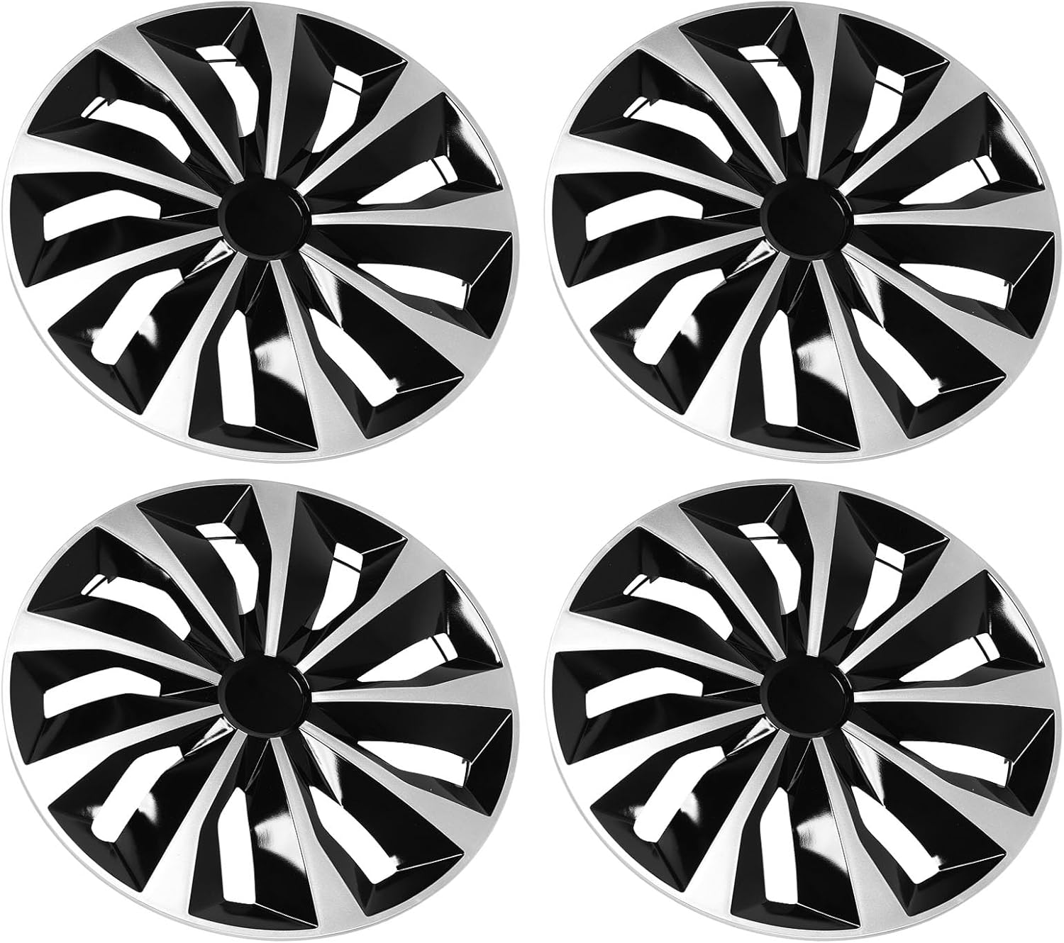 Jiawu 4 Pcs 17 Inch Wheel Hub Cap, Wheel, Enhanced Aerodynamics, Wheel Rim Cover Hubcaps Snap on Installation for Focus Transit Connect, Car Accessories image number 4
