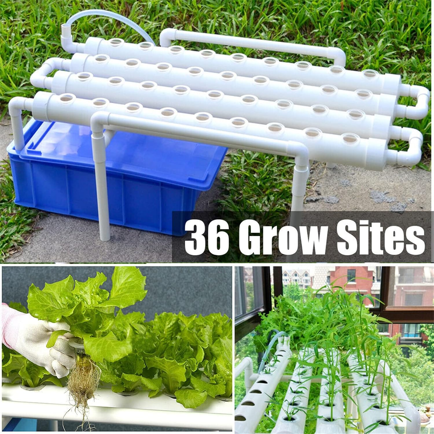 12V 36 Sites Holes Hydroponic Grow Tool Kits Vegetable Plant Garden System with Home Water Pump image number 5