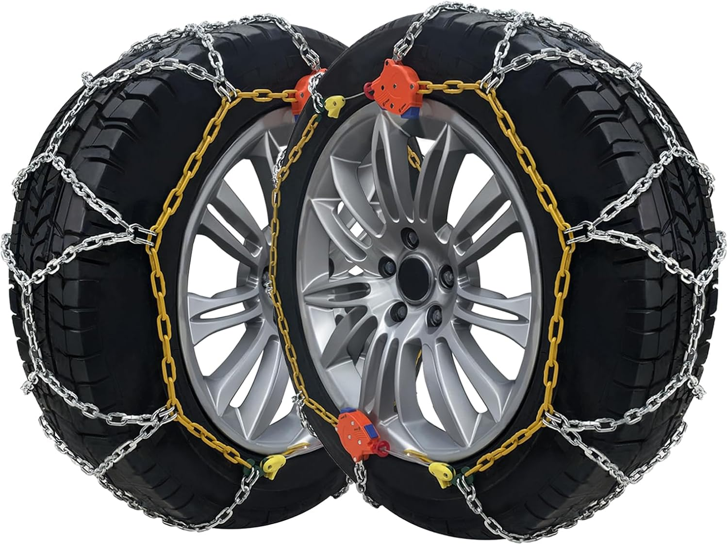 232405 Adjustable Snow Tire Chains for Light Truck, SUV, Cars, Pickups, 2 Pack Anti-Slip Snow Chains for Pickup Trucks Winter Tire Chains 235/45R22 245/40R22 255/40R2 265/40R19 275/35R20 275/60R15 image number 1