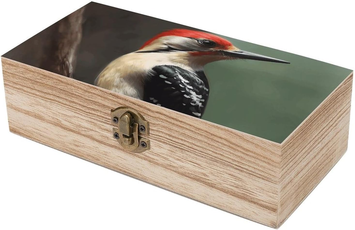 Woodpecker Wooden Box Wood Wedding Keepsake Boxes with Lids Small Decorative Boxes Lightweight Wooden Memory Storage Box for Crafts Keepsakes Jewelry Photo Letter Storage image number 6