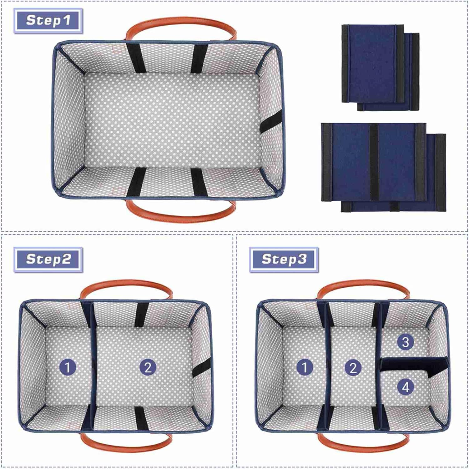 Joyzan Baby Diaper Caddy, Multiple Compartments Organizer Holder Nursery Storage Bin Basket with Handle Car Portable Changing Table Shower Gift Newborn Essentials Indoor Outdoor