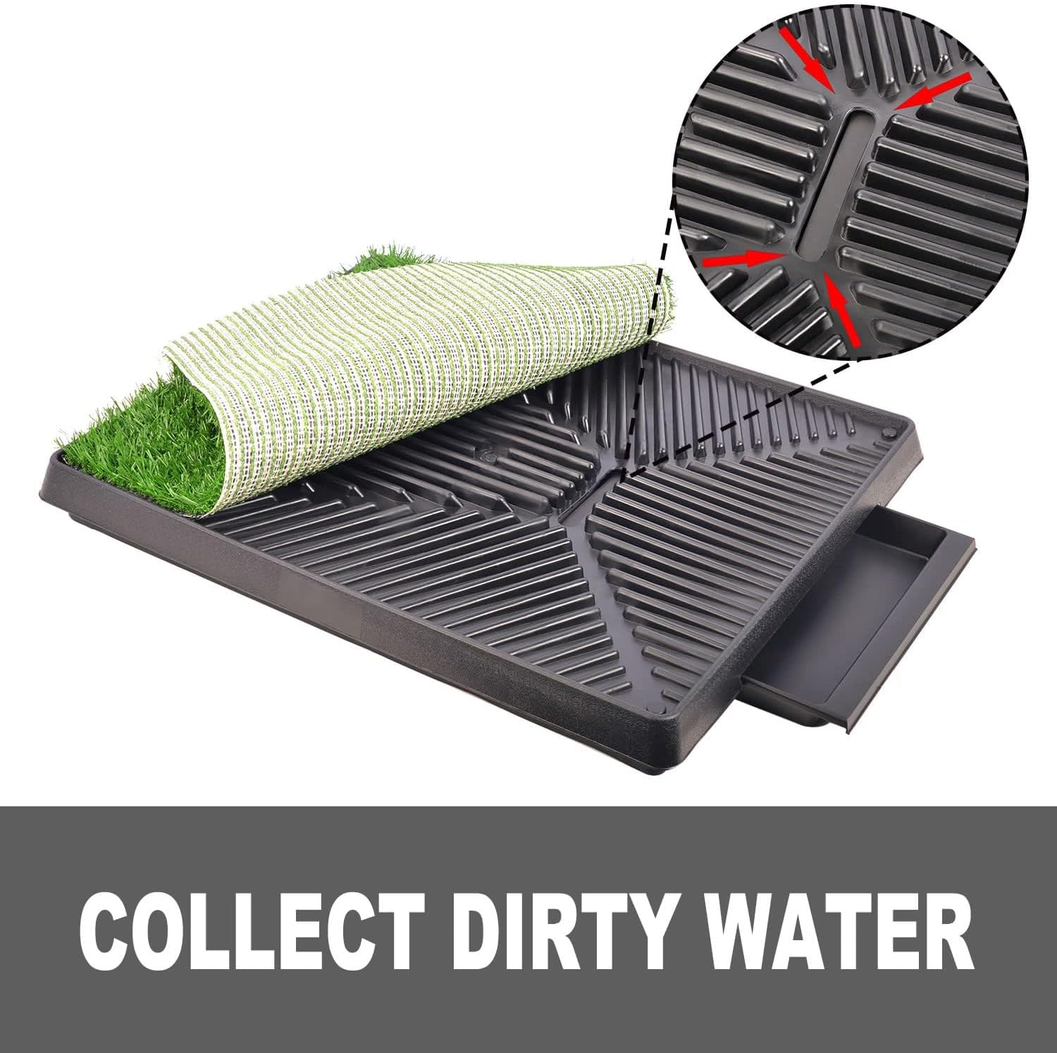 Artificial Grass Dog Pee Pad Potty - Artificial Grass Patch for Dogs - Pet Litter Box image number 6