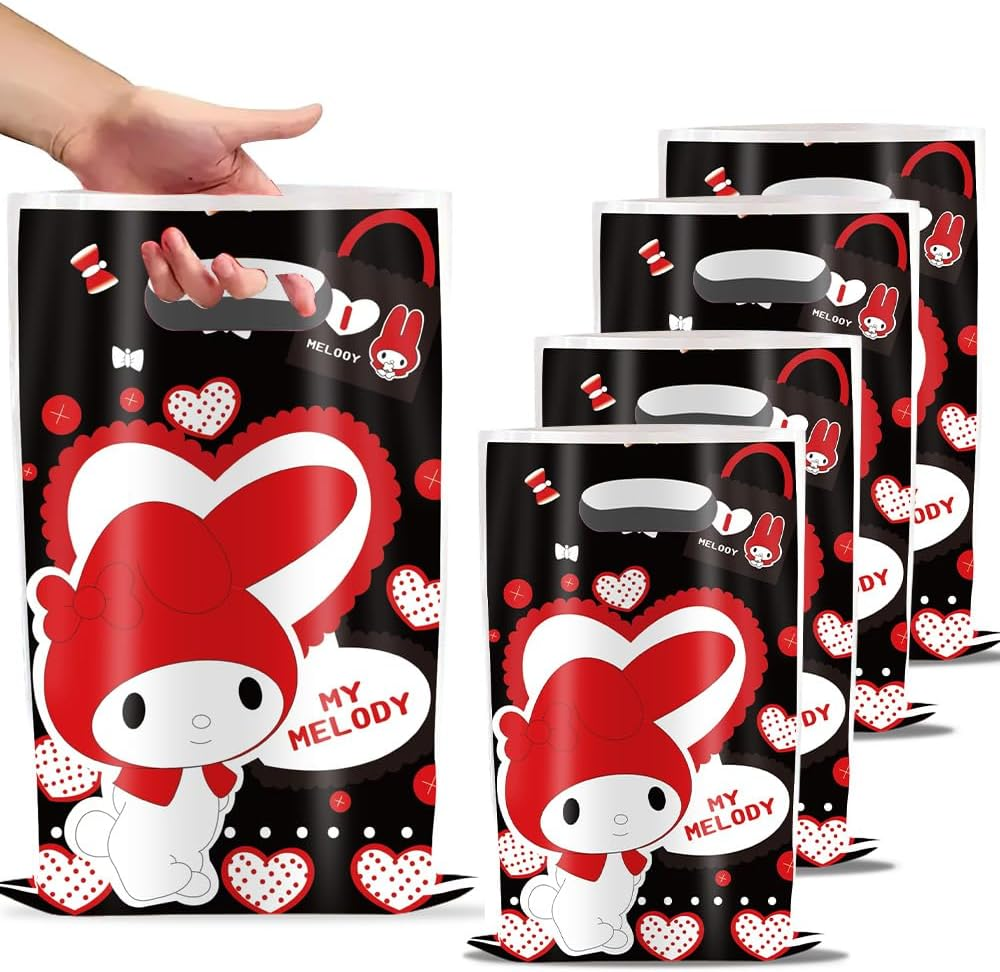 Losede 30Pcs Birthday Party Gift Bags (2 Pack) - Black, 6X9 Inches - Cartoon Theme - Gift Bags - Party Supplies