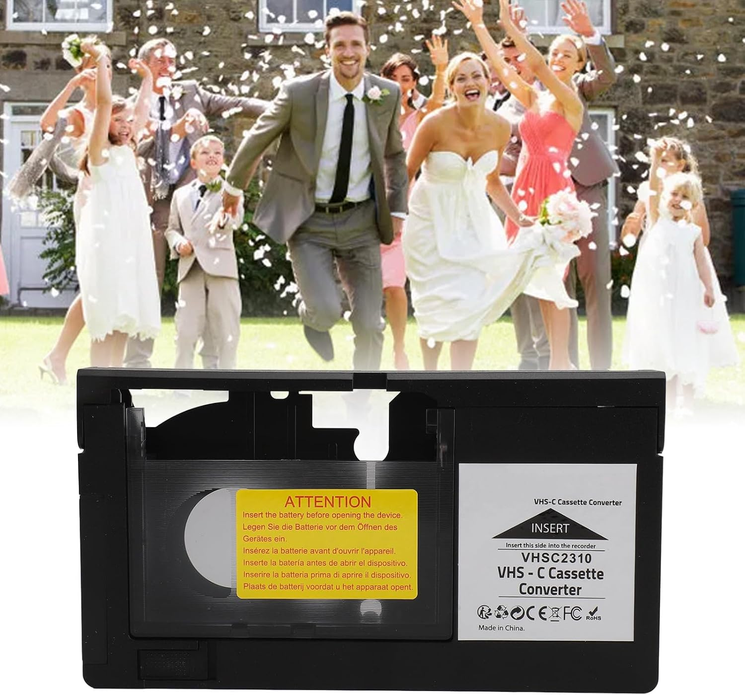 Camcorder Cassette Adapter Playback Video Cassette Adapter for VHS-C Tapes Motorised Operation One Button Control [Easy Operation] ABS Material image number 6