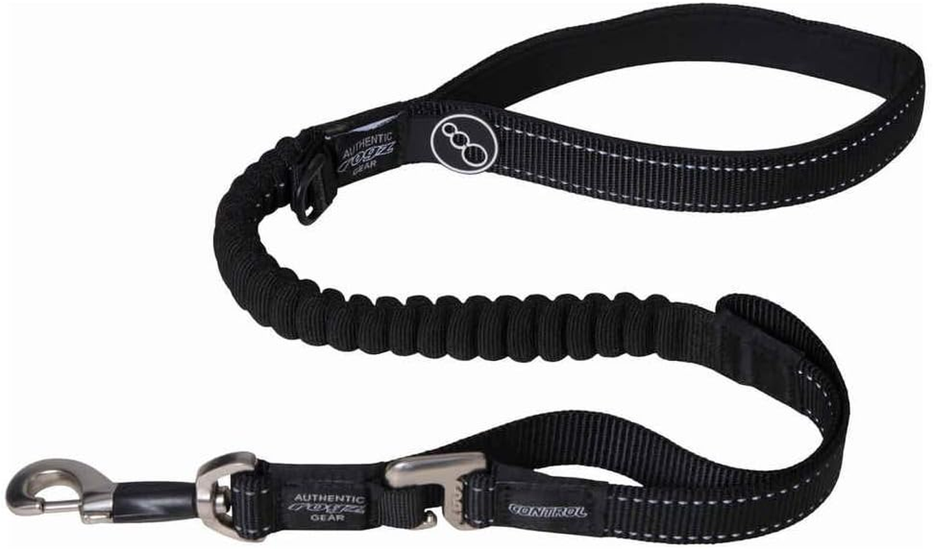 Rogz Control Shock Absorbing Bungee Dog Lead Black Extra Large