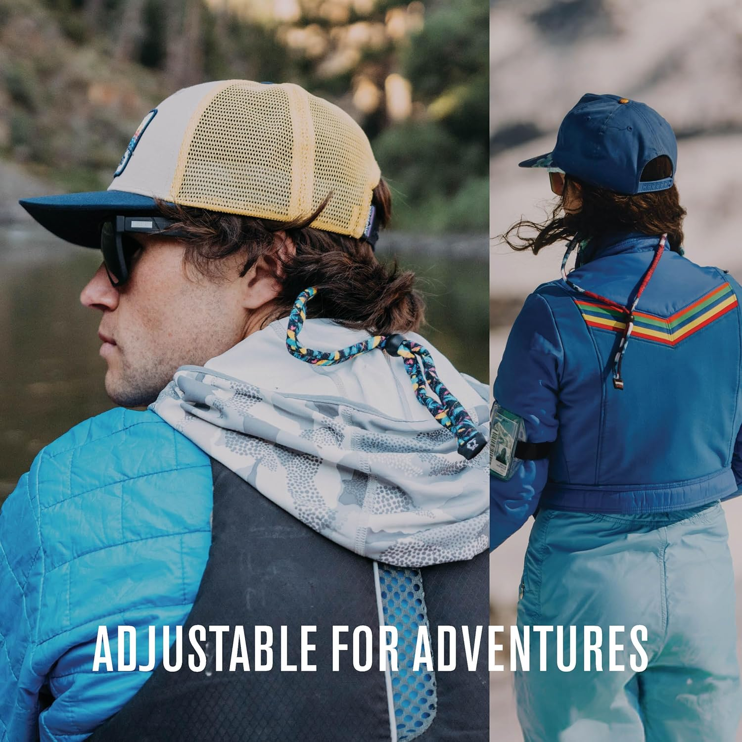 Chums Original Large Frame Cotton Retainer - Unisex Eyewear Keeper for Sunglasses - Made in USA (Large-End, Tangerine) image number 2