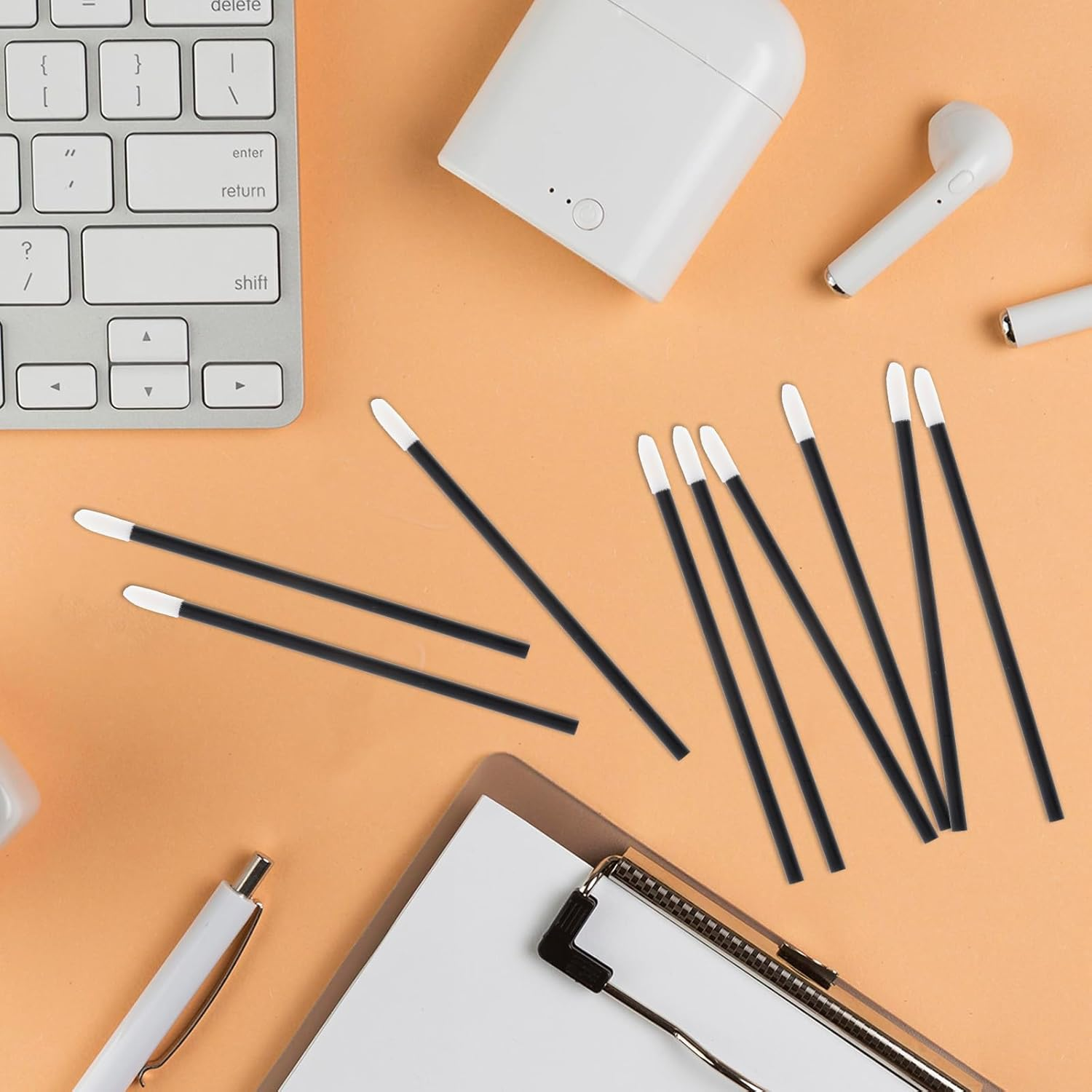 200 Pcs Black Foam Swab 3.6 Inch Cleaning Swabs Foam Tips Sponge Sticks for Printer Electronics Camera Optical Lens image number 5