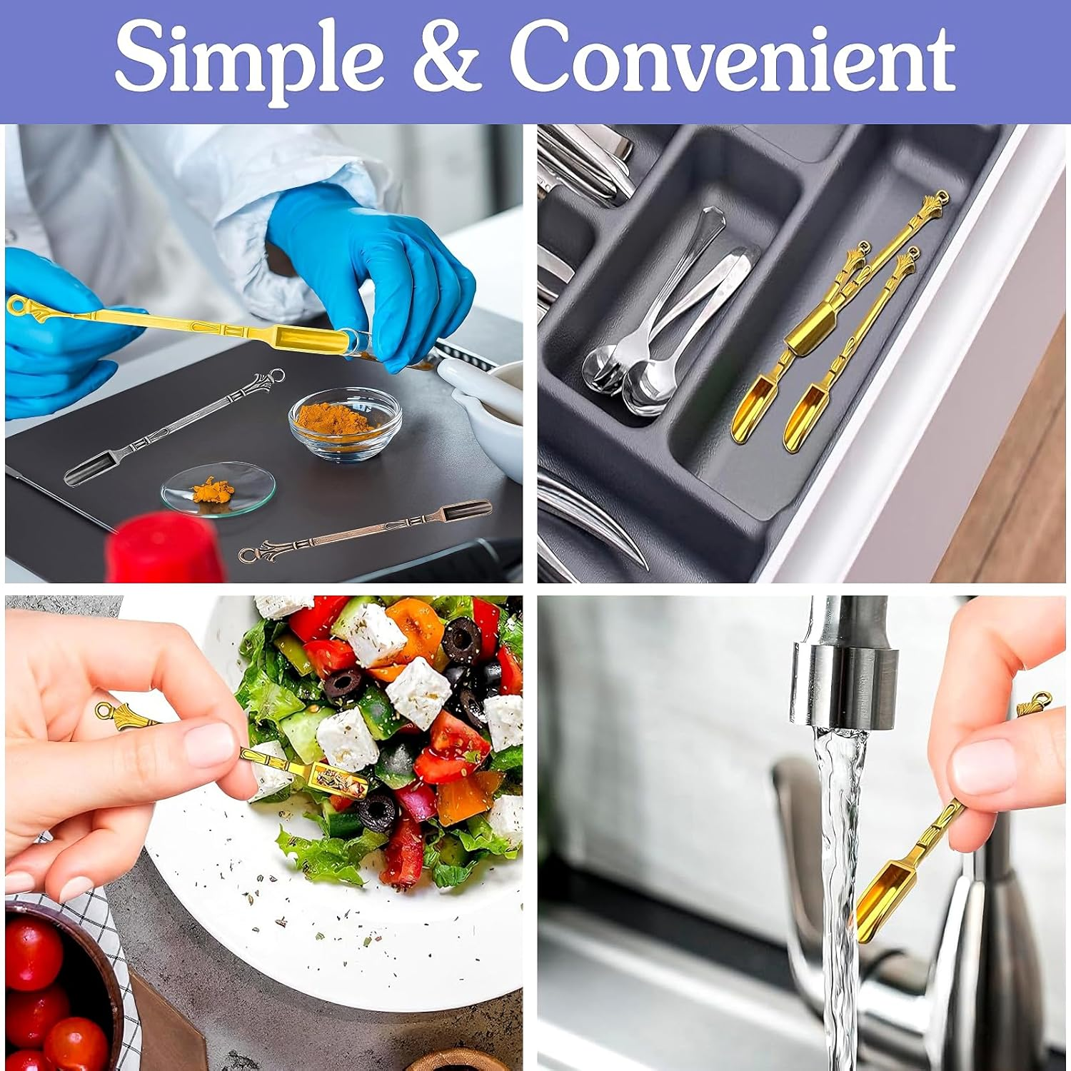 Mini Spoon, Mini Shovel Spoon，12 PCS Mini Medicine Spoon Metal Retro Shovel Powder Spoon Smoke Shovel Medicine Dosing Spoon Small Spoons for Accurate Dosing(4Color, 3.14In)