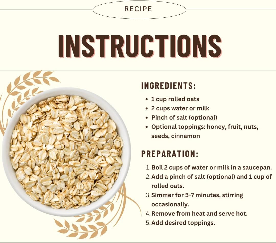 Mountain High Organics Inc. Certified Organic Rolled Oats 6G Bucket (23LBS), Tan image number 2