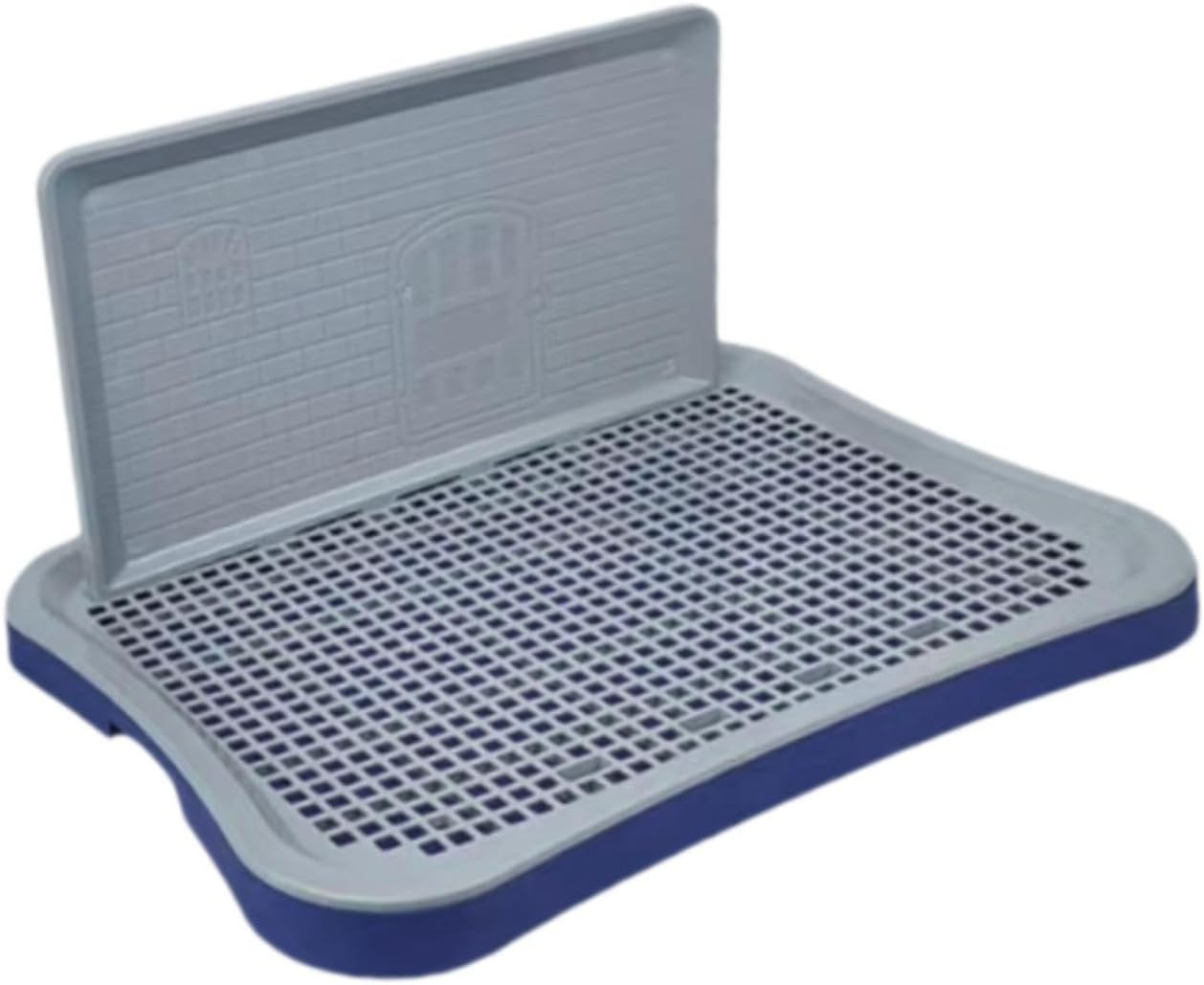 Leefasy Dog Potty Tray Training Toilet Mesh Grids Removable Urinal Dog Litter Box Pee Pad Holder for Dogs Cats Puppy Hamster Rabbit, Dark Blue Gray