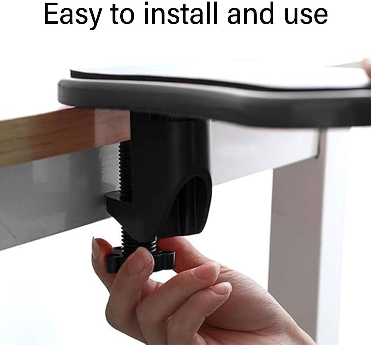 AIMALL 1PC Adjustable Arm Support Bracket Desk-Mounted Armrest with Sturdy ABS Plastic Relieves Arm Fatigue Fits Tables with Thickness of 1.57 Inches Ergonomic Design 13X13X29Cm image number 1