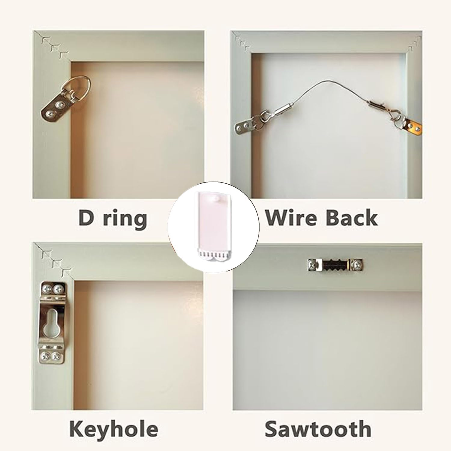 Roczential 6 Picture Large Hangers, 16 Large Removable Adhesive Strips, Universal Frame Hanger, Damage Free Picture Hanging Hooks Heavy Duty, No Nails Picture, for Bathroom Kitchen Home Door Closet image number 6