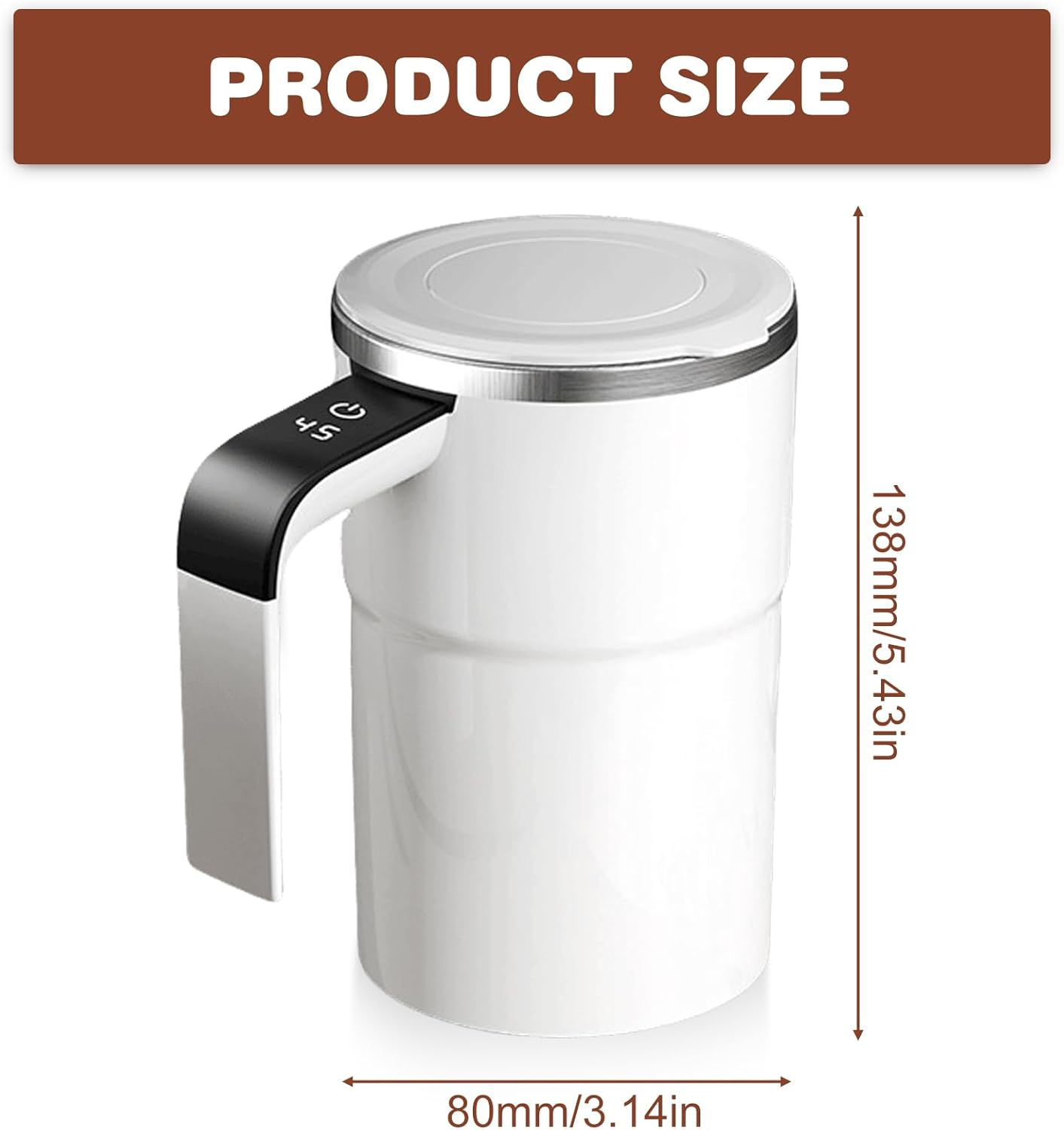 380 Ml Electric Self Stirring Coffee Mug, Thermal Mug with Temperature Display - Magnetic Self-Stirring Cup for Coffee, Protein, Tea, Hot Chocolate image number 4