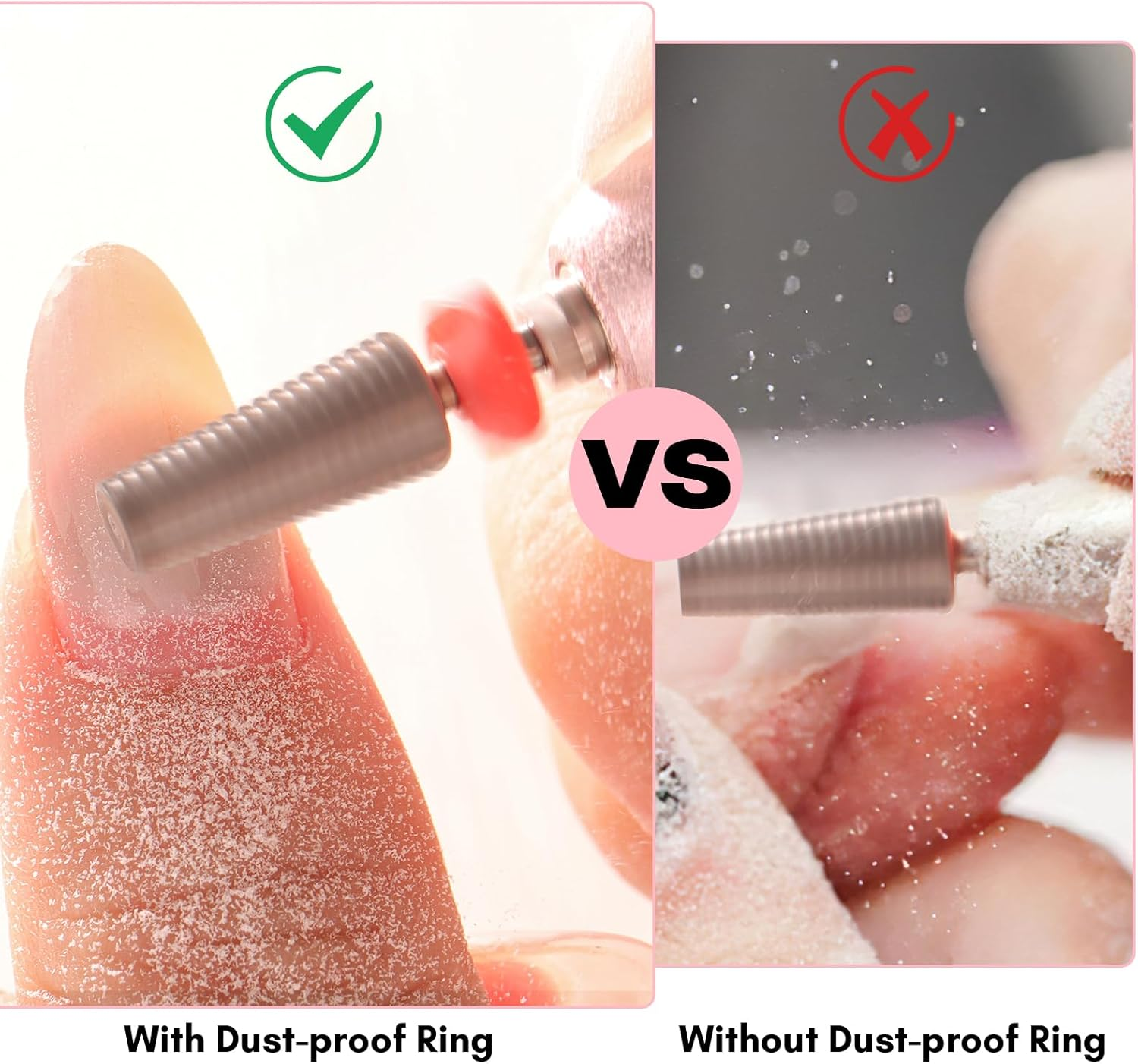 Makartt 5 in 1 Nail Drill Bits,3/32" Shank Tungsten Carbide Tapered Drill Bits for Nails Fast Removing Acrylic Nail Hard Gels Cuticle Professional Nail Efile Bit for Nail Drill Machine(Fine, Silver) image number 1