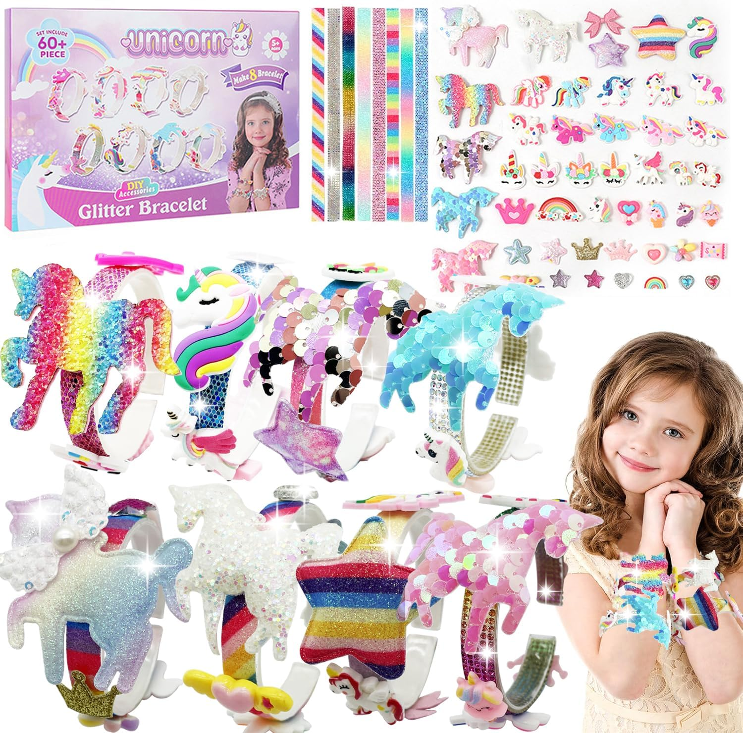 Friendship Bracelet Making Kit - Girls Birthday Present for Ages 5-12 - Art and Craft Kits for Kids, 5-10 Year Old Girls Gifts, Jewellery Making Kit, Party Favors Supplies (Unicorn)
