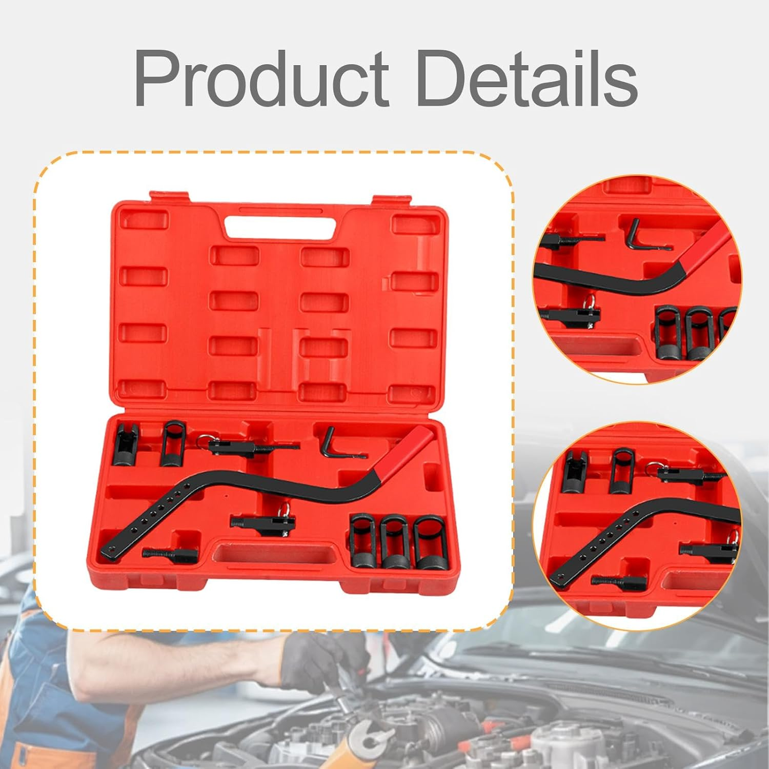 Ronyme Valve Spring Compressor Tool Kit Removal Tool Automotive Maintenance with Storage Case Disassembly Tool Valve Stem Oil Seal image number 4