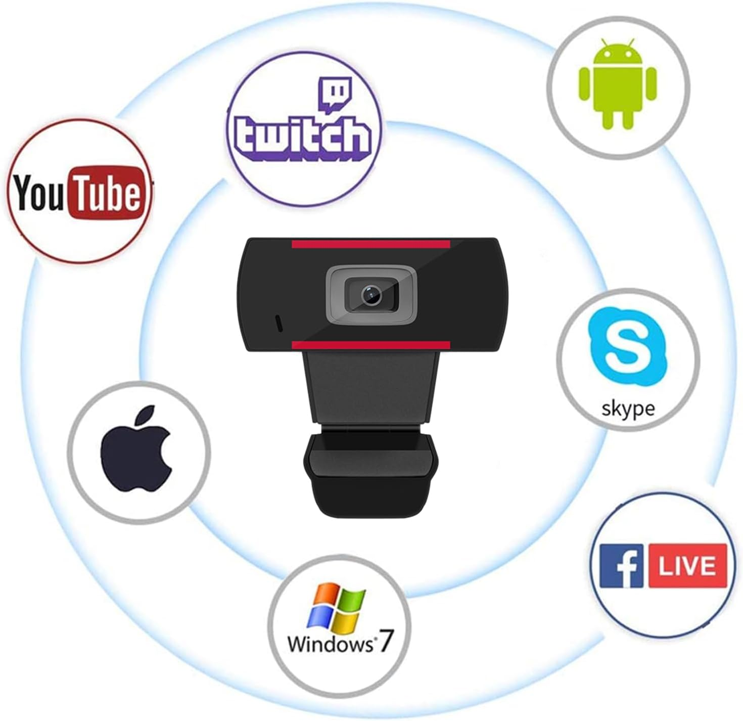 HD 1080P Webcam Built in Microphone Desktop Computer Laptop USB Web Camera for Streaming,Video Calling Recording,Chatting Webinars Gaming Distance Learning image number 1