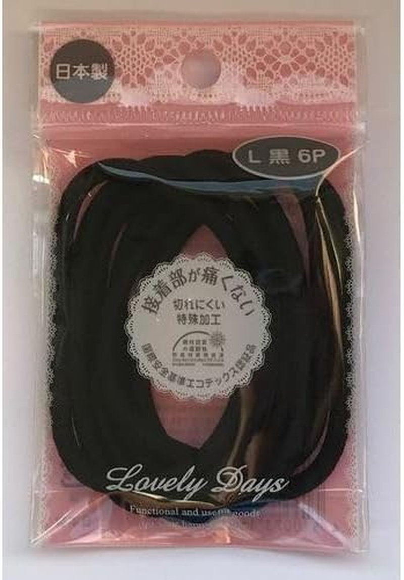 Inoue Hair Rubber Hepring, L, Black, 6 Pieces